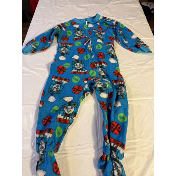Thomas the Tank Engine Train Sleeper Footed One Piece Boys Size 2T Pajamas - Picture 2 of 2